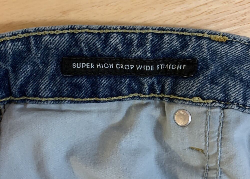Free Assembly Women's Size 10 Dark Blue Crop Wide Leg Jeans - Picture 11 of 12